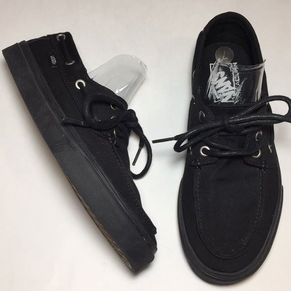 black canvas boat shoes